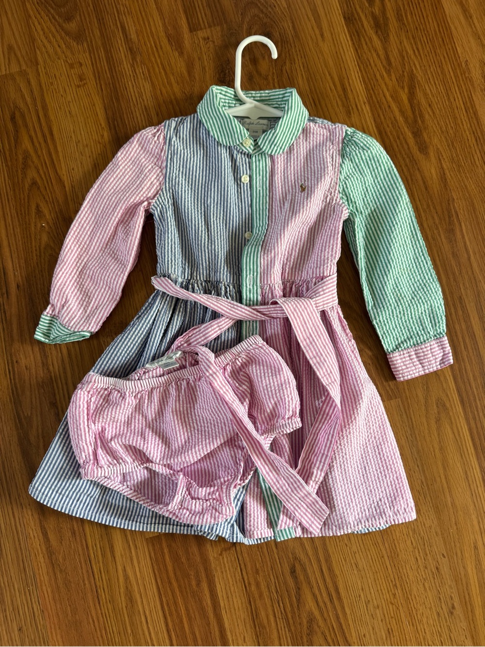 Polo by Ralph Lauren Multicolor Stripe Cotton Shirt Dress for 24 month Girl
